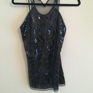 Verty Black Sequin Blouse